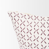 Jayden Cream 14x26 with Merlot Print Linen Lumbar Pillow Cover - Ornate Home