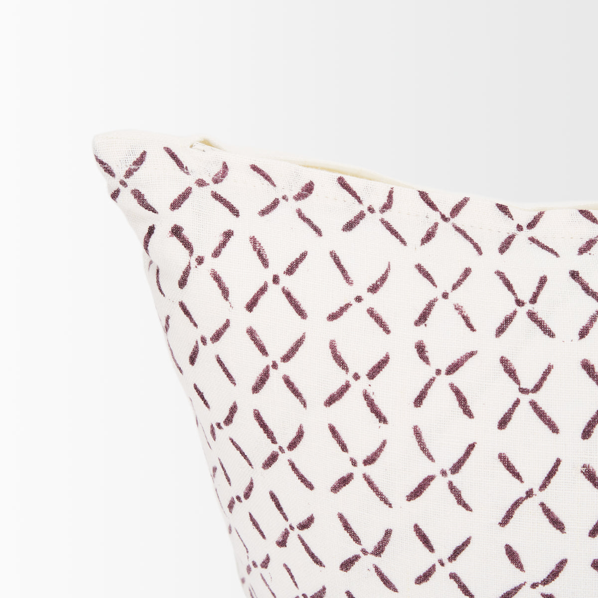 Jayden Cream 14x26 with Merlot Print Linen Lumbar Pillow Cover - Ornate Home