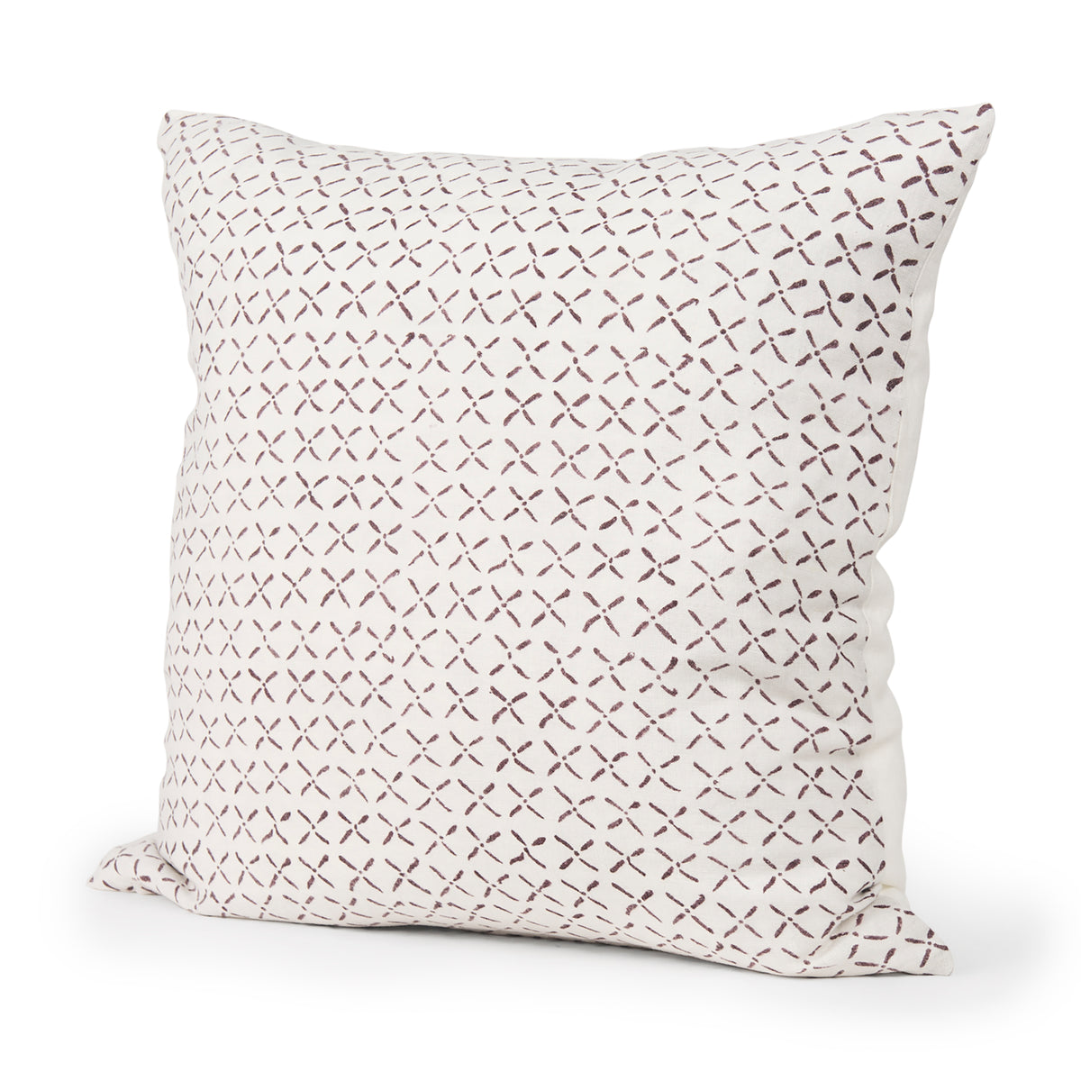 Jayden Cream 22x22 with Merlot Print Linen Square Pillow Cover