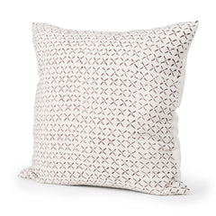 Jayden Cream 22x22 with Merlot Print Linen Square Pillow Cover - Ornate Home