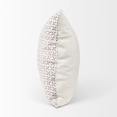 Jayden Cream 22x22 with Merlot Print Linen Square Pillow Cover - Ornate Home