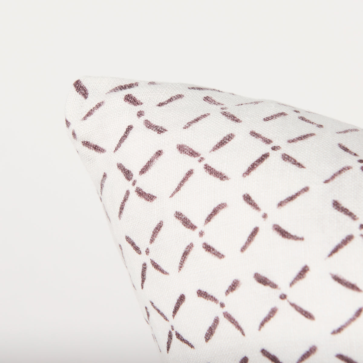 Jayden Cream 22x22 with Merlot Print Linen Square Pillow Cover