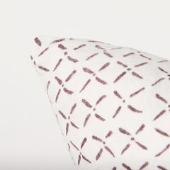Jayden Cream 22x22 with Merlot Print Linen Square Pillow Cover - Ornate Home