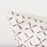 Jayden Cream 22x22 with Merlot Print Linen Square Pillow Cover