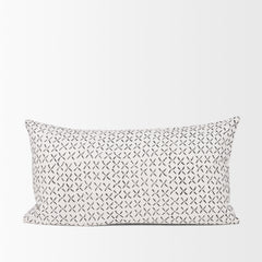 Jayden Cream/Black 14x26 Linen Lumbar Pillow Cover