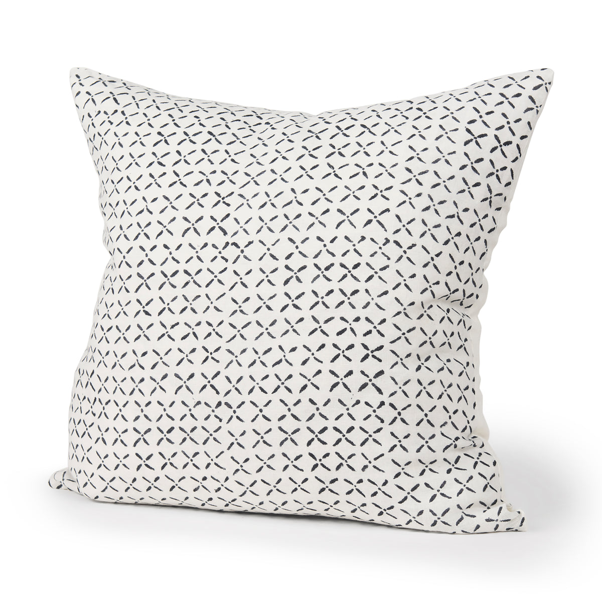 Jayden Cream/Black 22x22 Linen Square Pillow Cover - Ornate Home