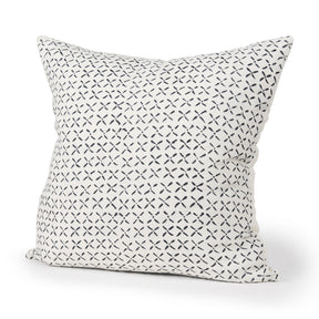 Jayden Cream/Black 22x22 Linen Square Pillow Cover - Ornate Home