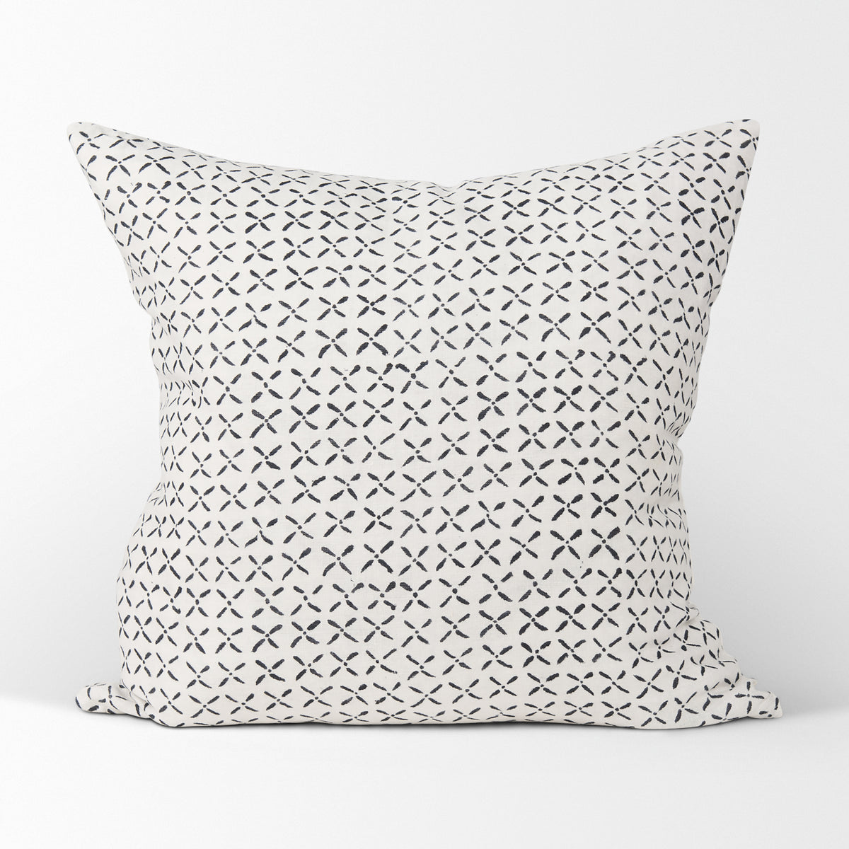 Jayden Cream/Black 22x22 Linen Square Pillow Cover - Ornate Home