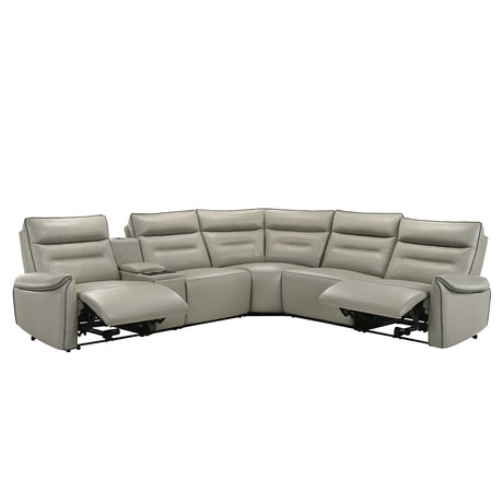 Jayke Light Gray Power Motion Sectional Sofa - Ornate Home