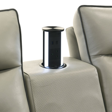 Jayke Light Gray Power Motion Sectional Sofa - Ornate Home