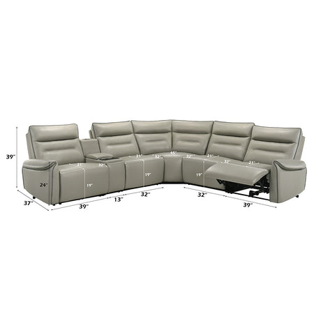 Jayke Light Gray Power Motion Sectional Sofa - Ornate Home