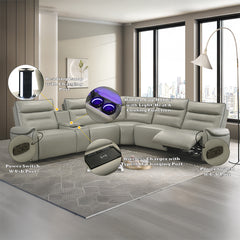 Jayke Light Gray Power Motion Sectional Sofa - Ornate Home