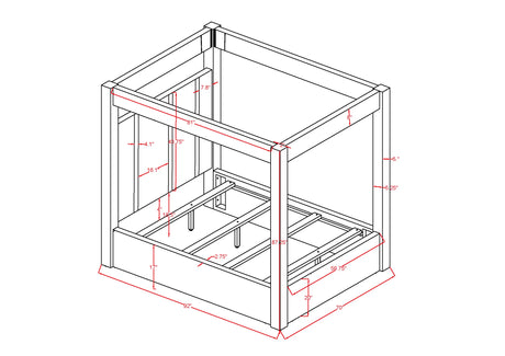 Jayla Black King Canopy Bed - Ornate Home