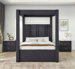 Jayla Black Queen Canopy Bed - Ornate Home
