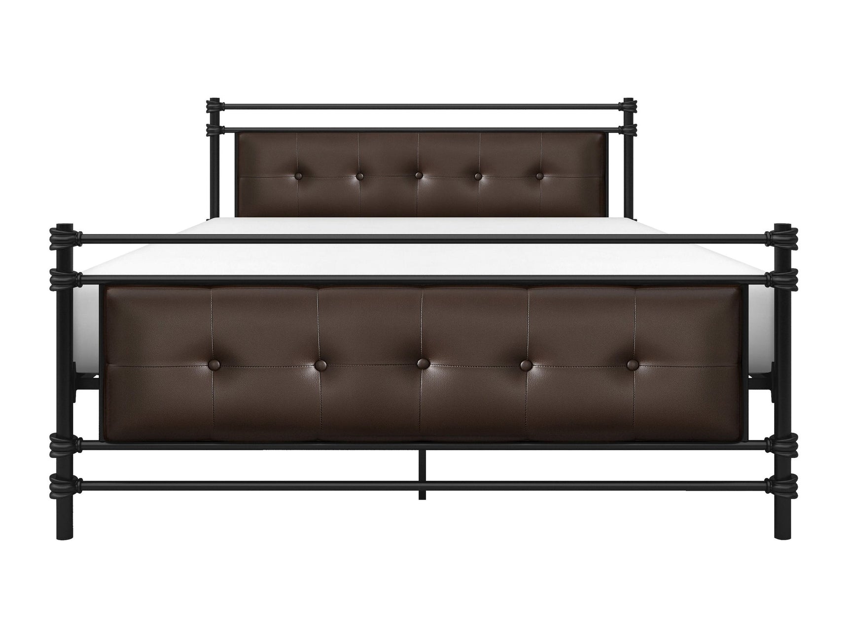 Jayla Brown Full Metal Platform Bed - Ornate Home