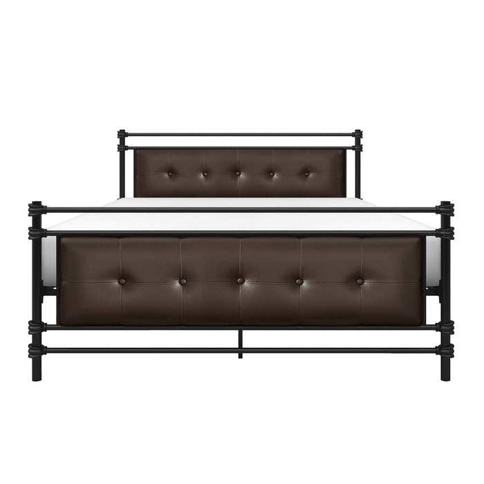 Jayla Brown Full Metal Platform Bed - Ornate Home