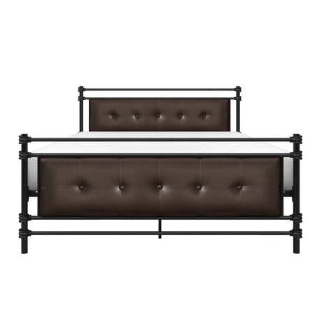 Jayla Brown Full Metal Platform Bed - Ornate Home