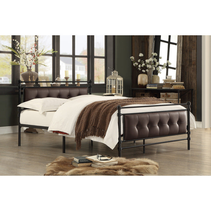 Jayla Brown Full Metal Platform Bed - Ornate Home