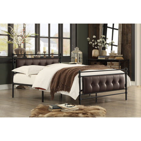 Jayla Brown Full Metal Platform Bed - Ornate Home