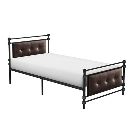 Jayla Brown Twin Metal Platform Bed - Ornate Home