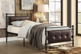 Jayla Brown Twin Metal Platform Bed - Ornate Home
