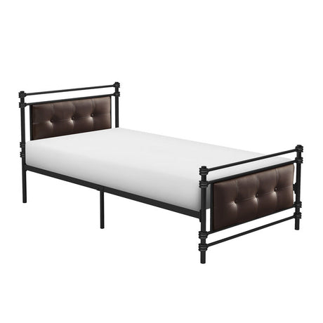 Jayla Brown Twin Metal Platform Bed - Ornate Home