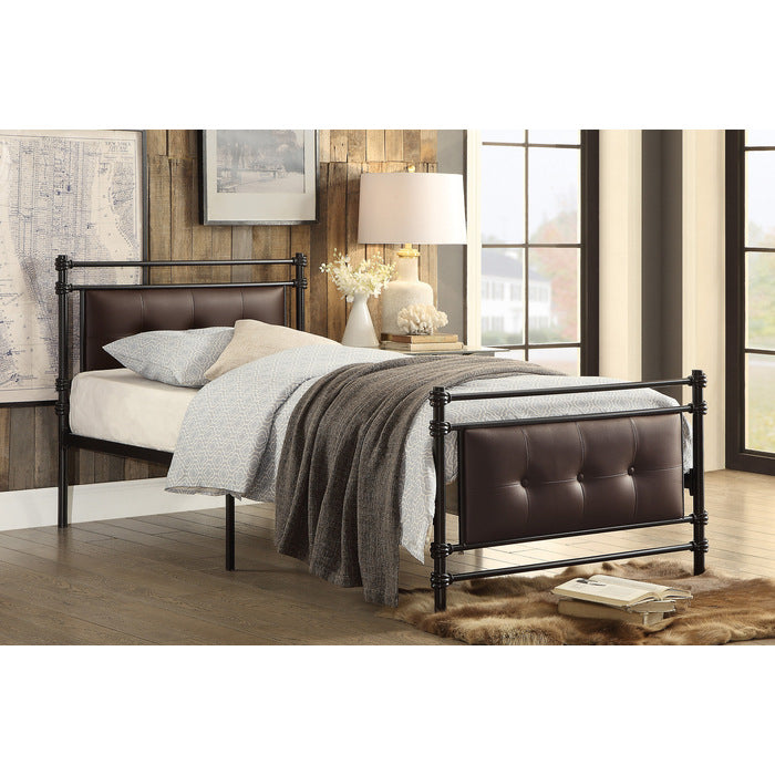 Jayla Brown Twin Metal Platform Bed - Ornate Home
