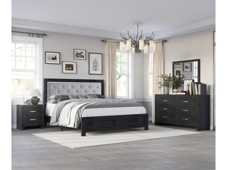 Jaylen Black Upholstered Panel Bedroom Set - Ornate Home
