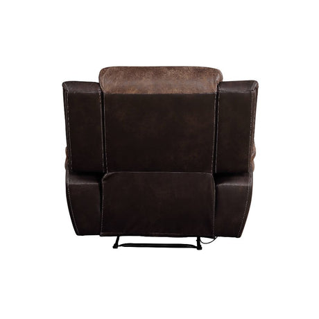 Jaylen Toffee & Espresso Polished Microfiber Recliner - Ornate Home
