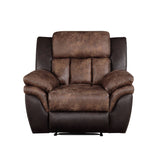 Jaylen Toffee & Espresso Polished Microfiber Recliner - Ornate Home