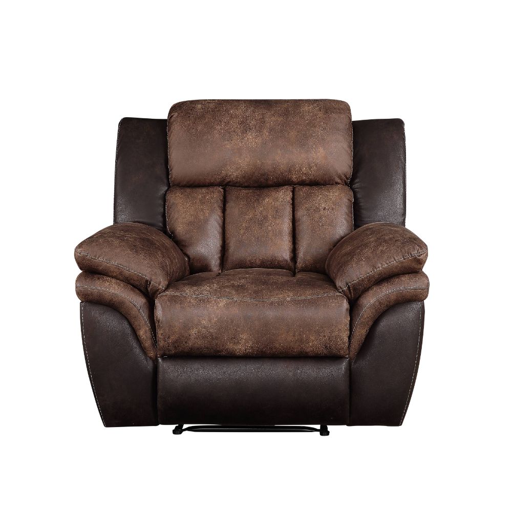 Jaylen Toffee & Espresso Polished Microfiber Recliner - Ornate Home