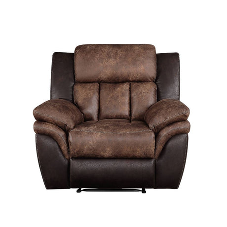 Jaylen Toffee & Espresso Polished Microfiber Recliner - Ornate Home