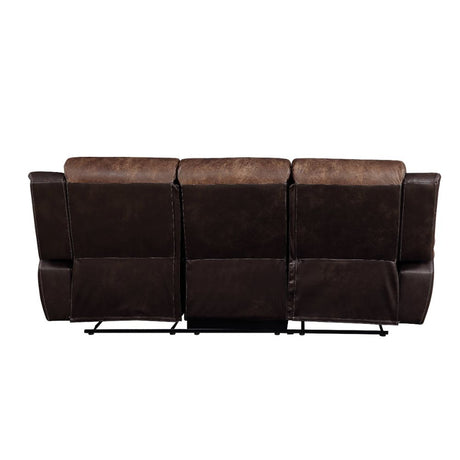 Jaylen Toffee & Espresso Polished Microfiber Sofa (Motion) - Ornate Home
