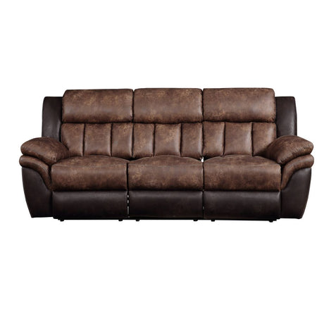 Jaylen Toffee & Espresso Polished Microfiber Sofa (Motion) - Ornate Home