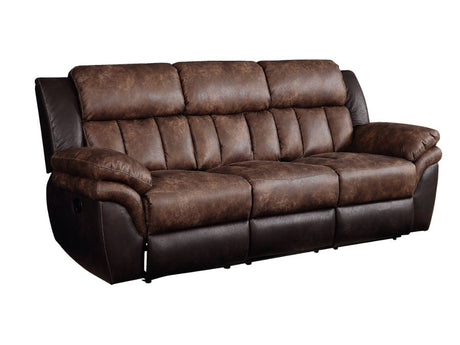 Jaylen Toffee & Espresso Polished Microfiber Sofa (Motion) - Ornate Home
