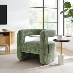 Jaylin Basil Upholstered Chenille Accent Chair - Ornate Home