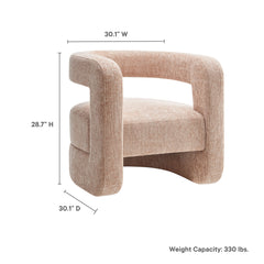 Jaylin Blush Upholstered Chenille Accent Chair - Ornate Home