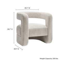 Jaylin Dove Gray Upholstered Chenille Accent Chair - Ornate Home