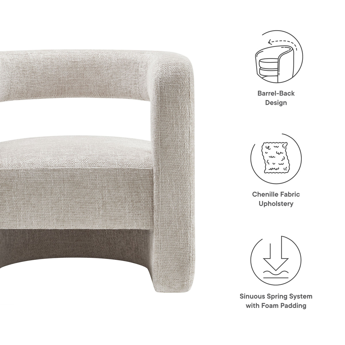 Jaylin Dove Gray Upholstered Chenille Accent Chair - Ornate Home