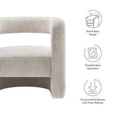 Jaylin Dove Gray Upholstered Chenille Accent Chair - Ornate Home