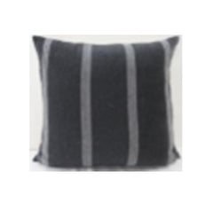 Jayme Gray/White 14x26 Striped Cotton Lumbar Pillow Cover with Down Filler (Set of 2) - Ornate Home