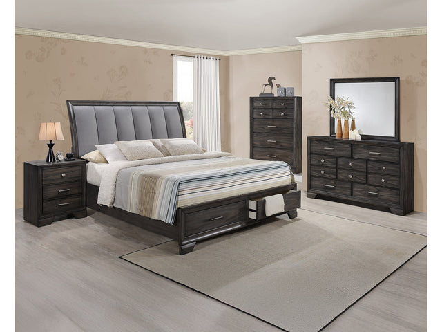 Jaymes Gray Sleigh Storage Platform Bedroom Set - Ornate Home