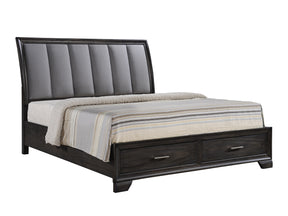 Jaymes Gray Queen Sleigh Storage Platform Bed - Ornate Home