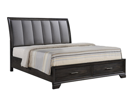 Jaymes Gray Queen Sleigh Storage Platform Bed - Ornate Home