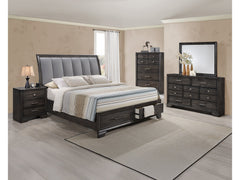 Jaymes Gray Sleigh Storage Platform Bedroom Set - Ornate Home