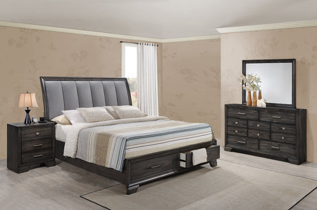 Jaymes Gray Sleigh Storage Platform Bedroom Set - Ornate Home
