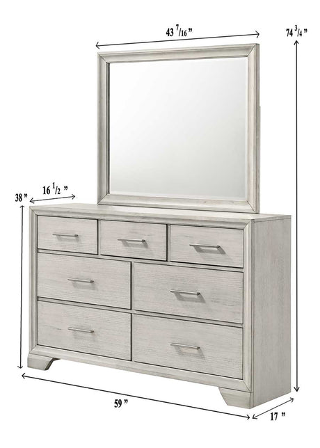 Jaymes White Mist Sleigh Storage Platform Bedroom Set - Ornate Home