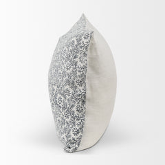 Jayne Cream/Indigo 14x26 Linen Lumbar Pillow Cover - Ornate Home