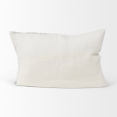 Jayne Cream/Indigo 14x26 Linen Lumbar Pillow Cover - Ornate Home