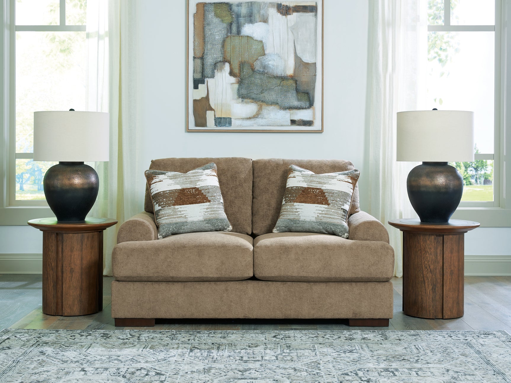 Jayne Park Pecan Loveseat (Online Special Price) - Ornate Home